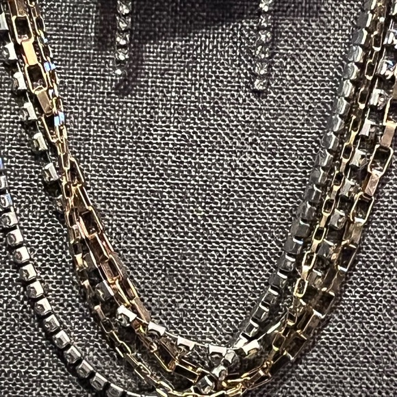Mixed Metals Multiple Strand Necklace Set. - Picture 6 of 6